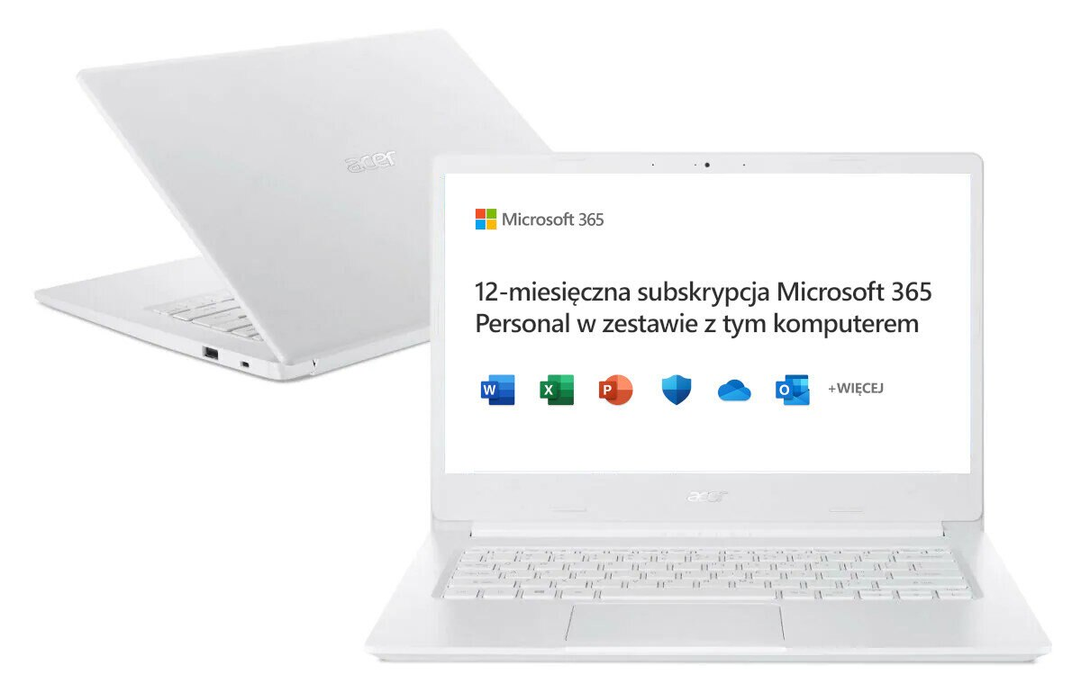 Laptop ACER Aspire 1 A114-61-S80P FHD Snapdragon 7c/4GB/64GB eMMC/INT/Win10HS Biały