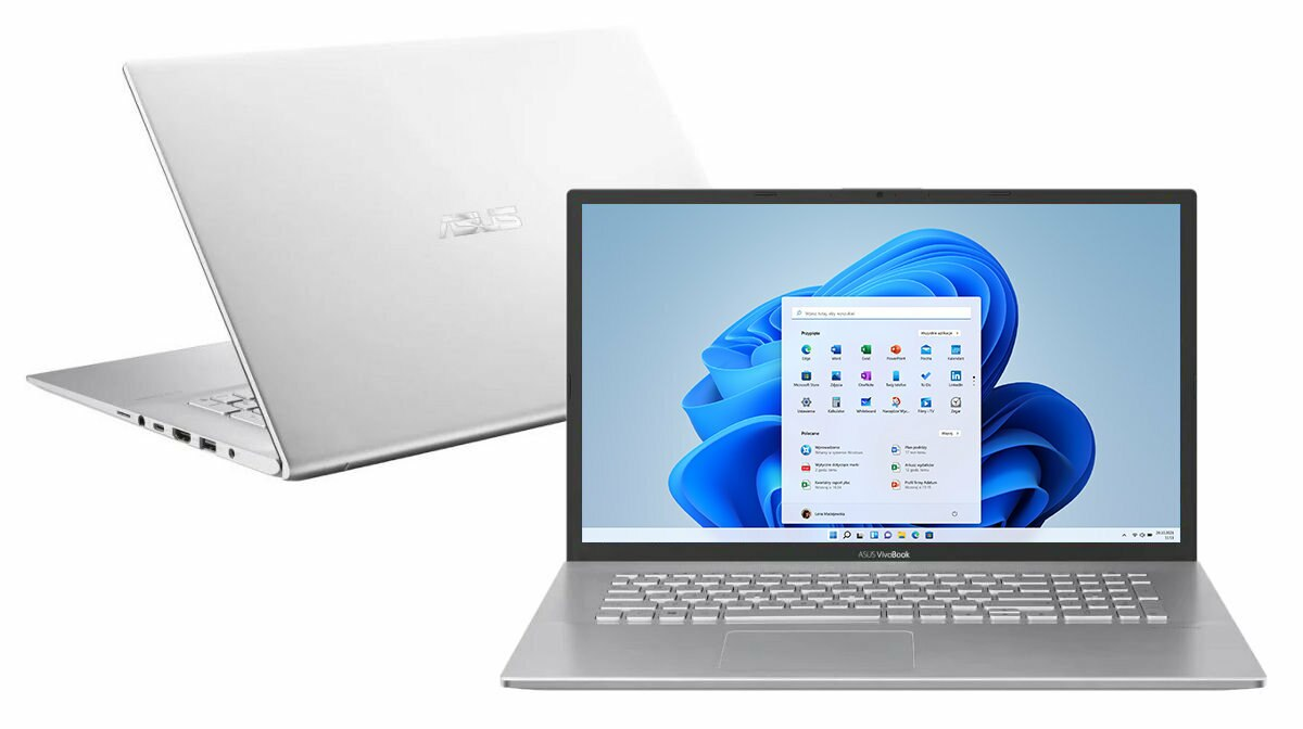 Laptop ASUS VivoBook 17 D712DA-BX857W HD+ Ryzen 3 3250U/8GB/SSD 512GB/INT/Win11H Srebrny (Transparent Silver)