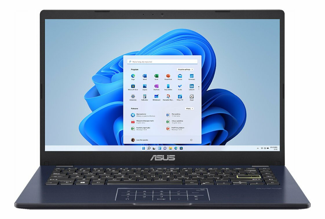 Laptop ASUS E410MA-EK1323WS FHD Celeron N4020/4GB/128GB eMMC/INT/Win11HS Granatowy (Star Black) + Microsoft 365 12 mies.