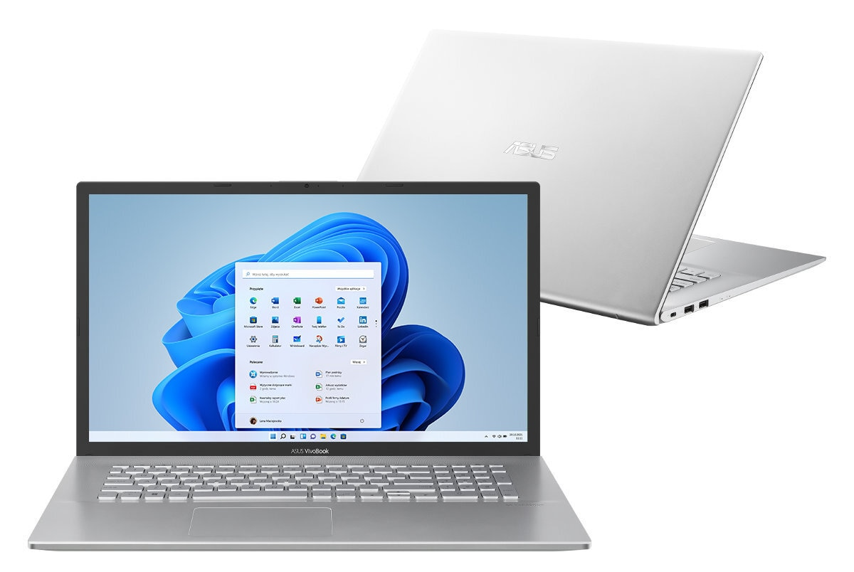 Laptop ASUS VivoBook 17 X712EA-AU684W FHD i5-1135G7/8GB/512GB SSD/INT/Win11H Srebrny (Transparent Silver)