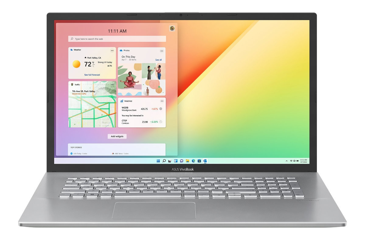 Laptop ASUS VivoBook 17 X712EA-AU684W FHD i5-1135G7/8GB/512GB SSD/INT/Win11H Srebrny (Transparent Silver)