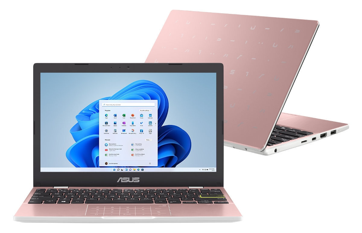 Laptop ASUS E210MA-GJ327WSA HD Celeron N4020/4GB/128GB eMMC/INT/Win11HS Różowy (Rose Pink) + Microsoft 365 12 mies.