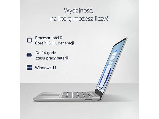 Laptop MICROSOFT Surface Laptop Go 2 12.4 Dotykowy i5-1135G7/8GB/128GB SSD/INT/Win11H Platynowy