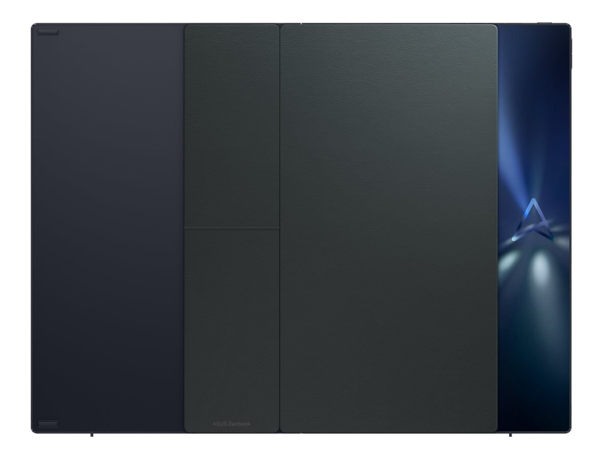 Laptop, otwarty, z klawiaturą, ekran pokazujący światło, na białym tle.