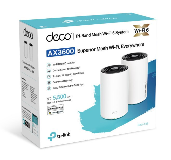 System Wi-Fi Mesh TP-LINK Deco X68 Wi-Fi 6 AX3600 (2-pak)