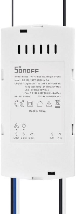 Sterownik WiFi SONOFF IFan03 + pilot (wentylator, lampy)