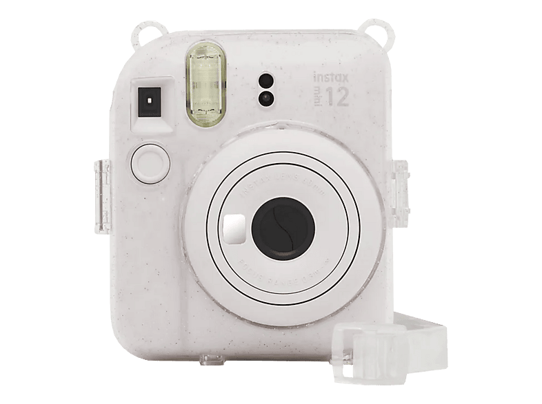 Transparente Schutzhülle Für Fujifilm Instax Mini 12 – Hartschale Mit Schultergurt & Foto-Fach – In Lila
