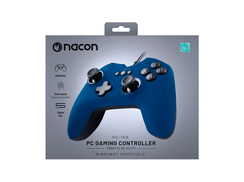 Mando - Nacon PCGC-100BLUE, Para PC, Cable, Azul – imagen 2
