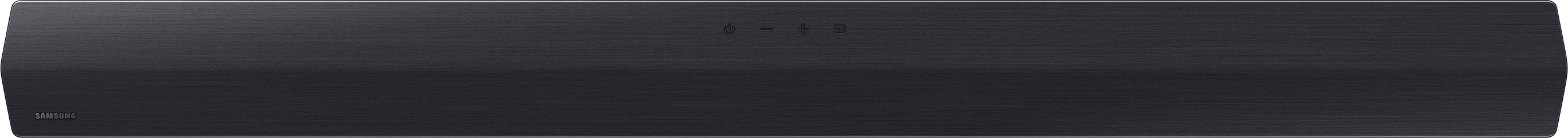 Fekete soundbar, minimalista dizájn, fekete felületen.