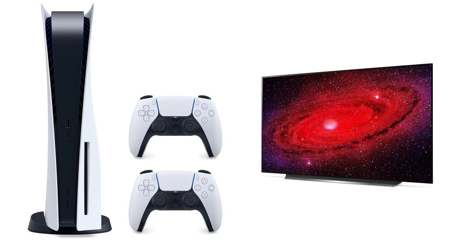 PlayStation 5 + Dodatkowy kontroler DualSense + Telewizor LG OLED55CX3LA + Gra Destruction AllStars