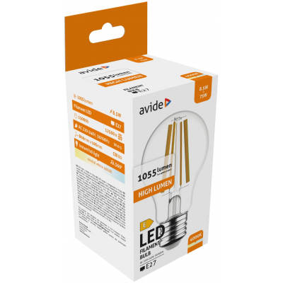 AVIDE LED Filament Globe gömb izzó, 8.5W, E27, 1055lm, NW 4000K, természetes fehér (ABLFG27NW-HL-8.5W)