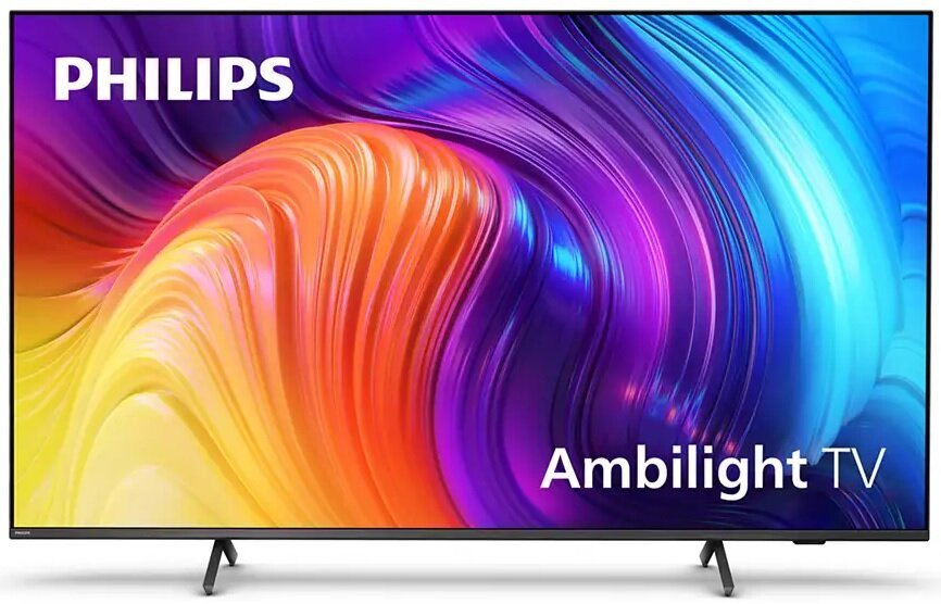 Telewizor Philips Ambilight. Ekran wyświetla kolorowe obrazy.