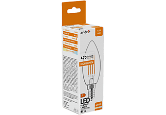 AVIDE LED Filament Candle gyertya izzó, 4.5W, E14, 470lm, NW 4000K, természetes fehér (ABLFC14NW-4.5W)