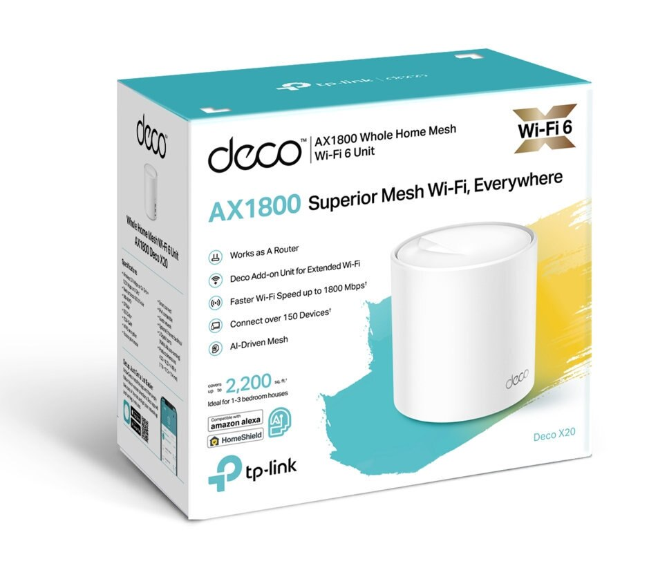 Domowy system Wi-Fi Mesh TP-LINK Deco X20 Wi-Fi 6 AX1800 (1-pak)
