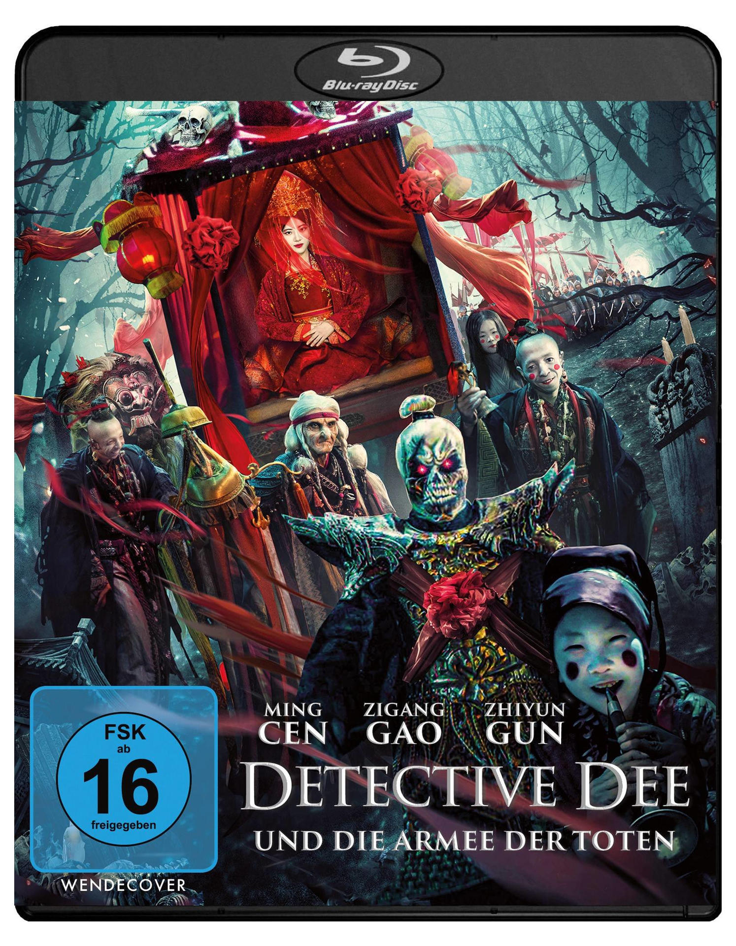 Filmcover von 'Detective Dee' mit mehreren Personen und Charakteren in der Szene.