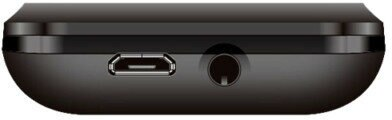 Zbliżenie czarnego urządzenia z portem USB i gniazdem słuchawkowym.