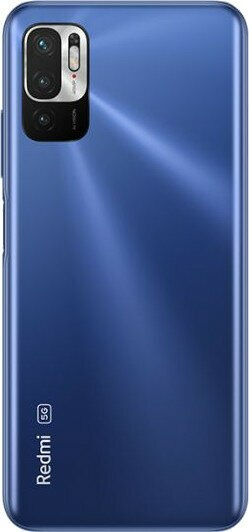 Niebieski telefon z trzema aparatami z tyłu.