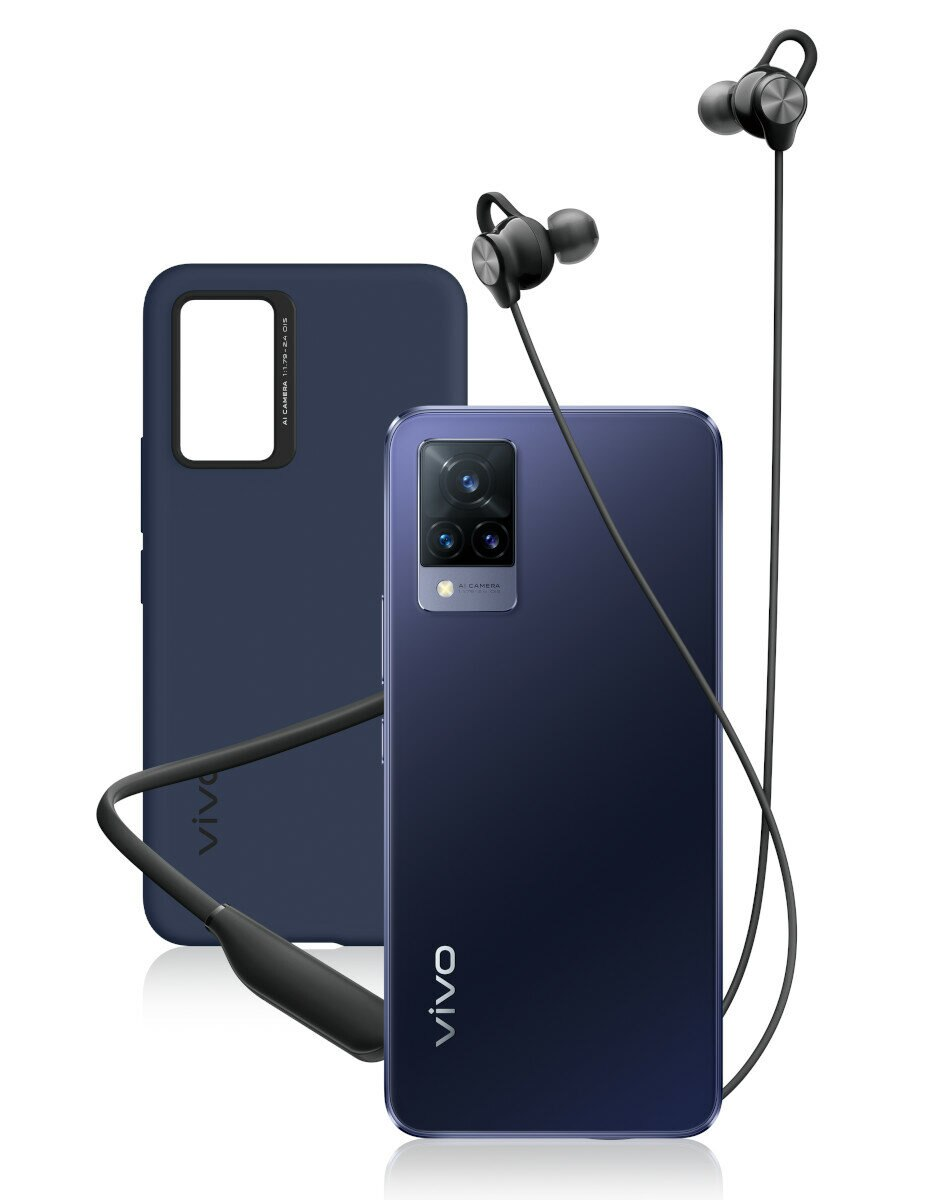 Smartfon VIVO V21 5G 8GB/128GB Granatowy (Dusk Blue) + etui + słuchawki HP2154
