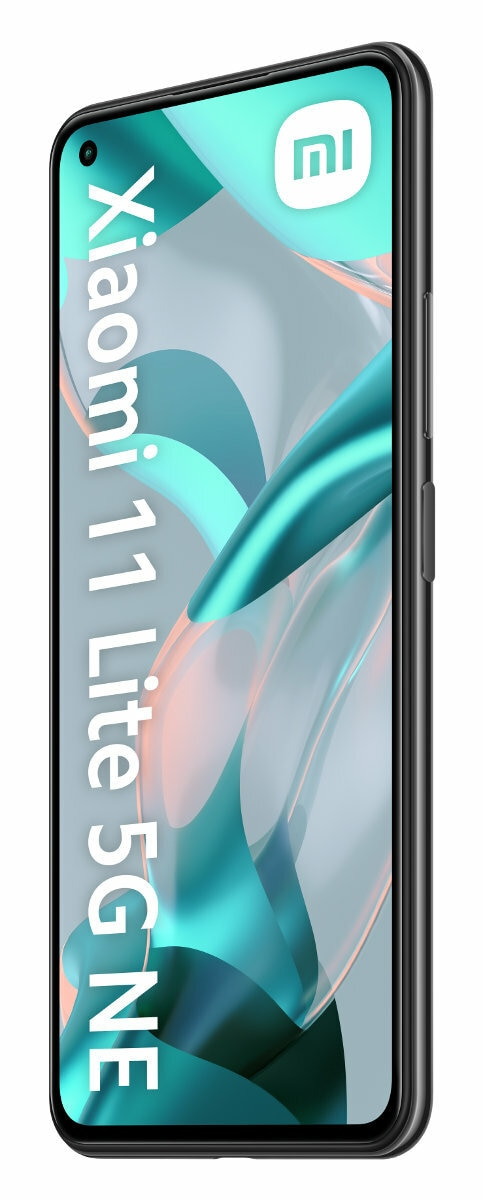 Widok z boku czarnego smartfona z ekranem wyświetlającym tekst i grafikę.