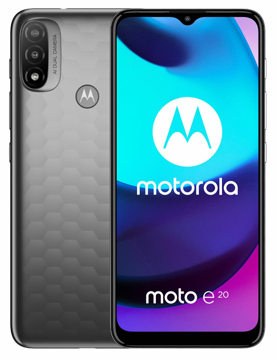 Smartfon MOTOROLA Moto E20 2GB+32GB Grafitowy (Graphite Gray)