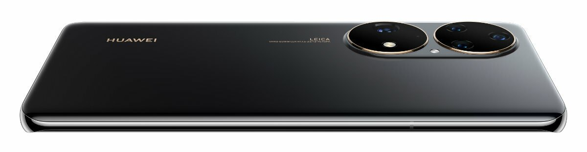 Czarny smartfon z modułem kamery u góry, marki Huawei.