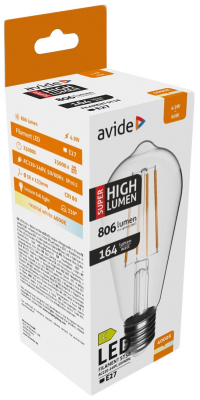 AVIDE LED Filament ST58 izzó, Super High Lumen 4.9W, E27, 806lm, NW 4000K (ABLFST58NW-4.9W-SHL)