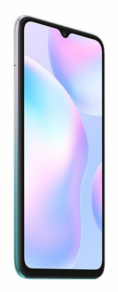 Smartfon w widoku z boku, z jasnofioletowym i białym gradientowym ekranem. Telefon jest pochylony.