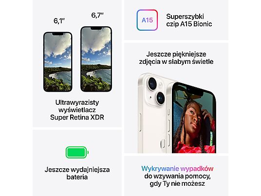 Smartfon APPLE iPhone 14 Plus 128GB Północ MQ4X3PX/A