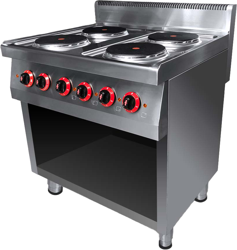 INOX-BÁZIS FSIET7-4 Ipari tűzhely, elektromos, 4 főzőlapos, főzősorba illeszthető, 700Sr Ferrara Professional