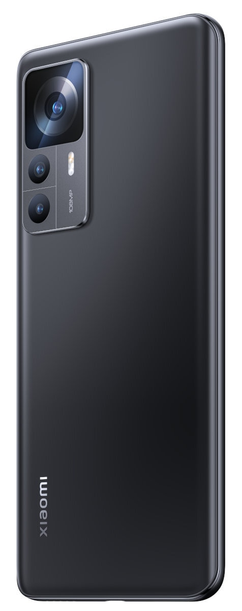 Tył czarnego smartfona z modułem aparatu i logo Xiaomi.