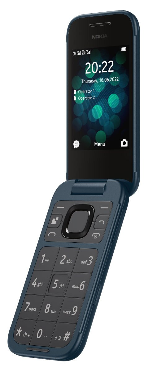 Telefon komórkowy NOKIA 2660 4G Flip Niebieski + stacja ładująca