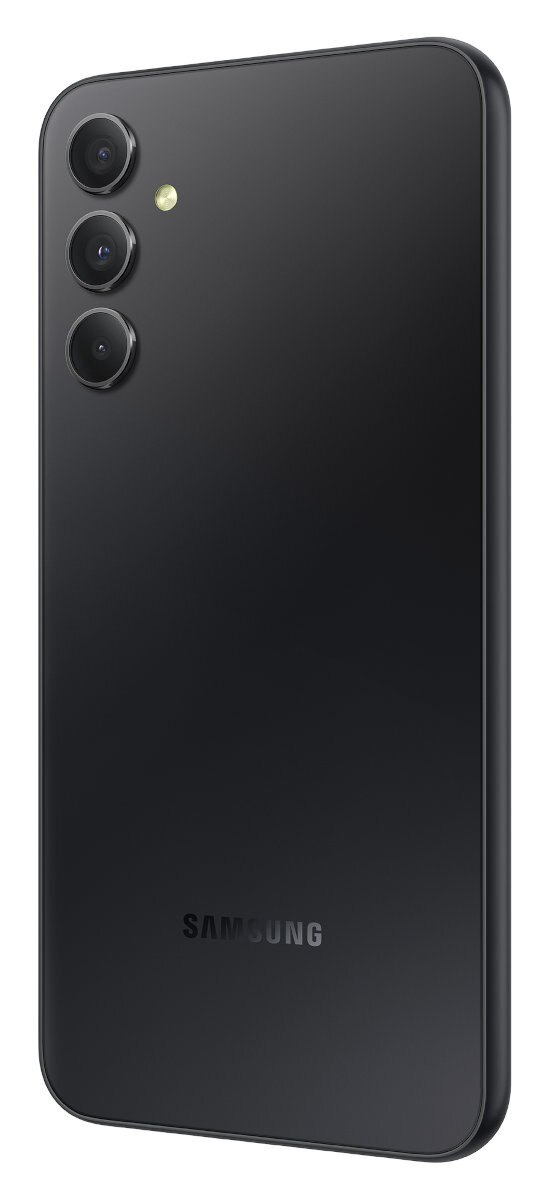 Tył czarnego smartfona z obiektywami aparatu i logo Samsung.
