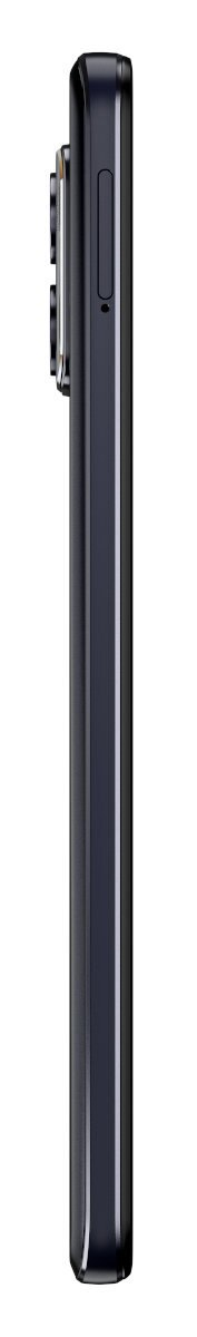 Telefon Motorola, widok z boku, z konfiguracją aparatu i przyciskiem głośności.