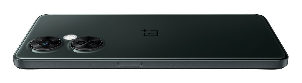 Ciemnozielony smartfon z tyłu. Widoczne są dwa aparaty i wypukłość aparatu.
