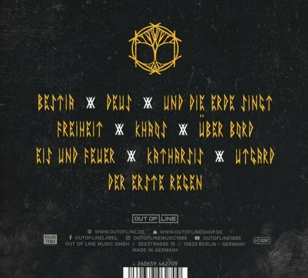 CD-Rückseite mit Text.