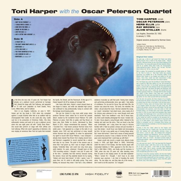 Harper,Toni/Peterson,Oscar Trio - TONI - (Vinyl)