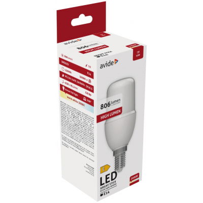 AVIDE LED Bright Stick T37 izzó. 7W, E14, 806lm, WW 3000K, meleg fehér (ABBSE14WW-7WA)