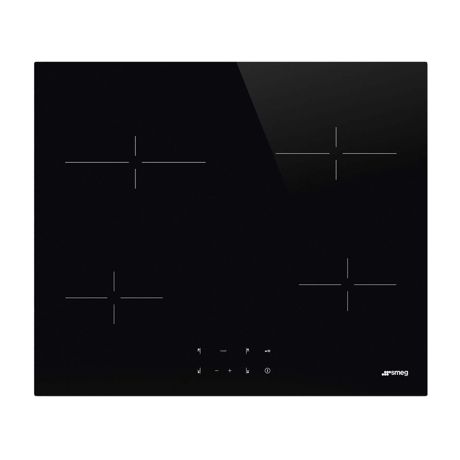 Smeg Se264Td1 Piano Cottura, 4 zone di cottura, dimensioni: L 60 cm, P 51 Nero