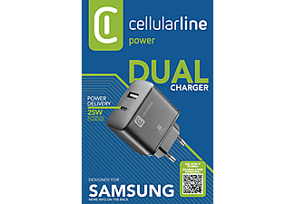 CELLULARLINE Samsung 25W Dual Port Super Fast Şarj Adaptörü Siyah_1