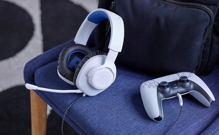 Słuchawki przewodowe JBL Quantum 100P Biały - niebieski