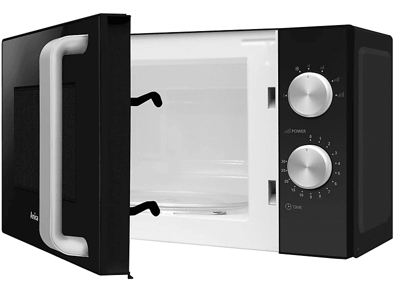 Kuchenka mikrofalowa AMICA AMGF20M1B 800W średnica 24.5 cm pojemność 20L MultiWave System Czarny – zdjęcie 3
