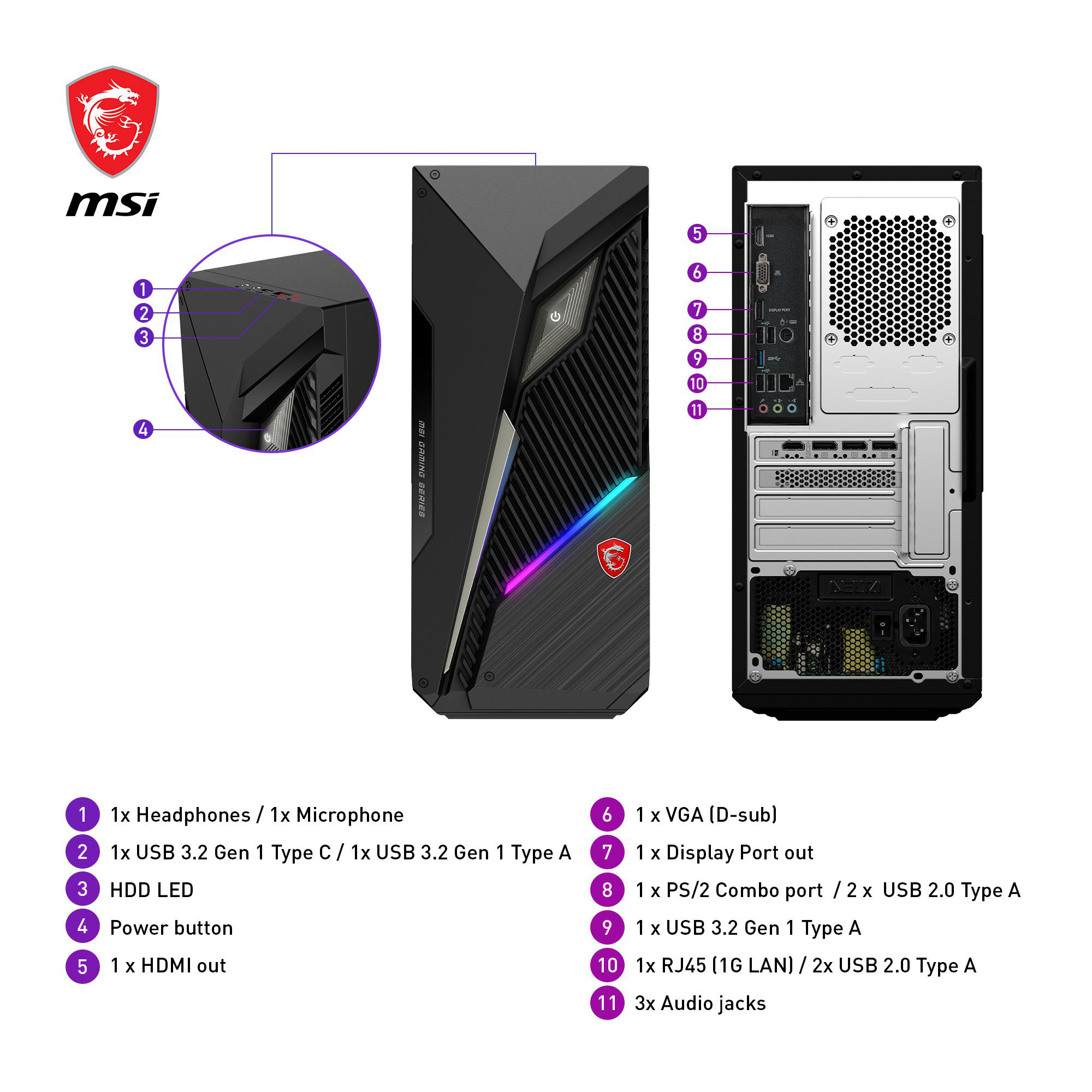 MSI MAG Infinite S3 13NUE-816DE - Intel® Core™ i7 i7-13700F (Evo) - 16 GB - 1 TB - NVIDIA GeForce RTX™ 4070 - Windows 11