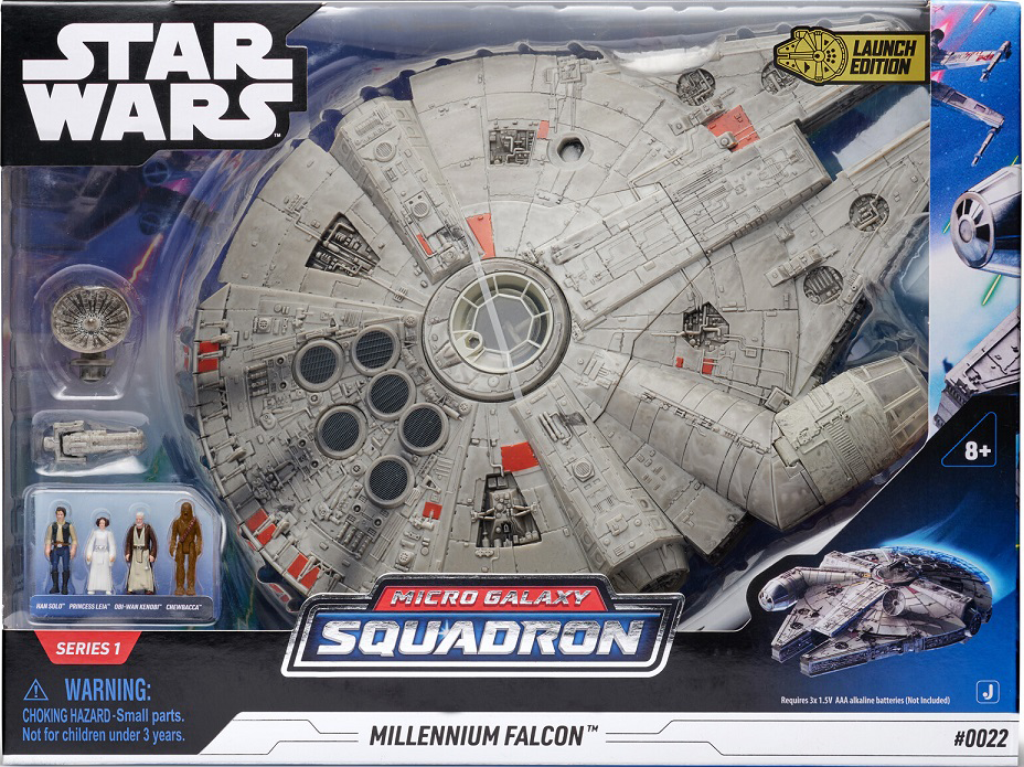 Star Wars Millennium Falcon játék a dobozban. Figurákat és kiegészítőket tartalmaz.