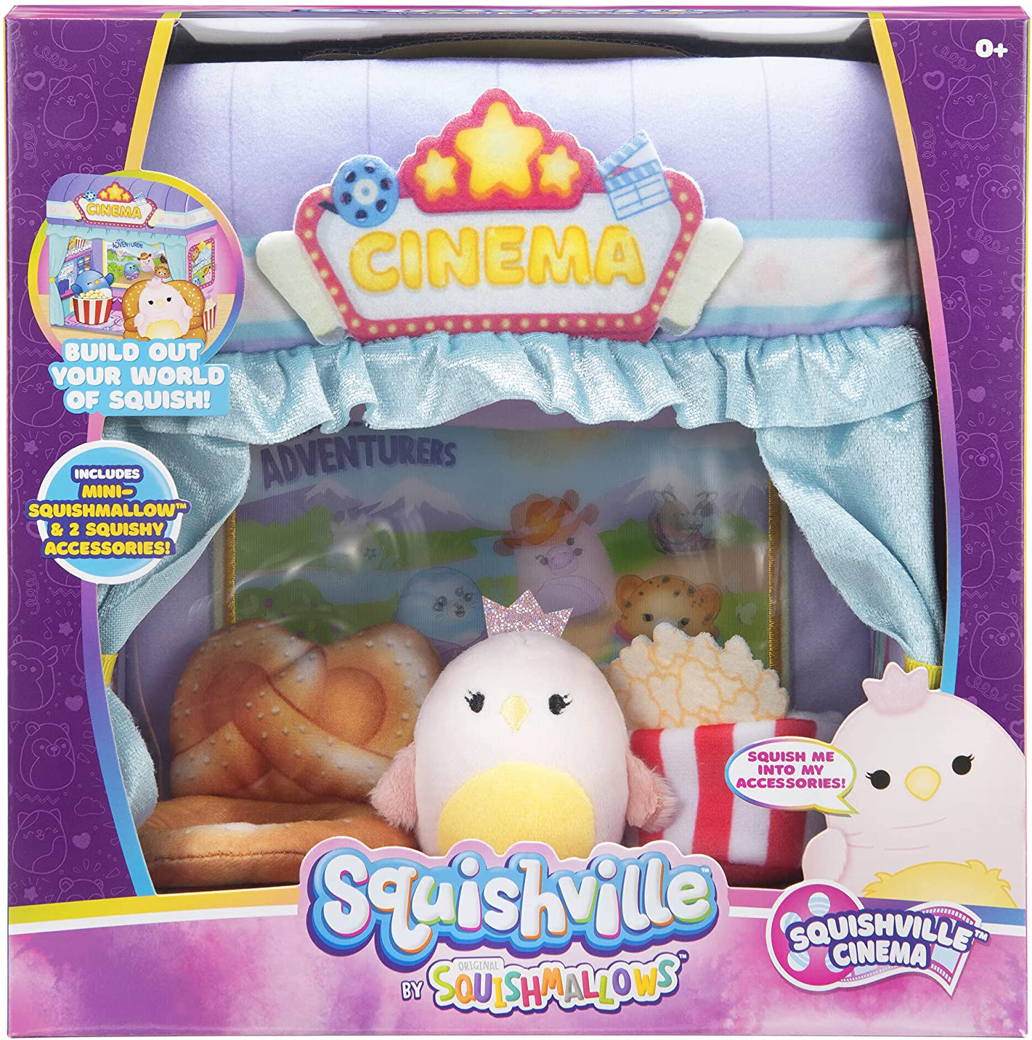 JAZWARES Squishville plüss játékkészlet, mozi (SQM0153A)