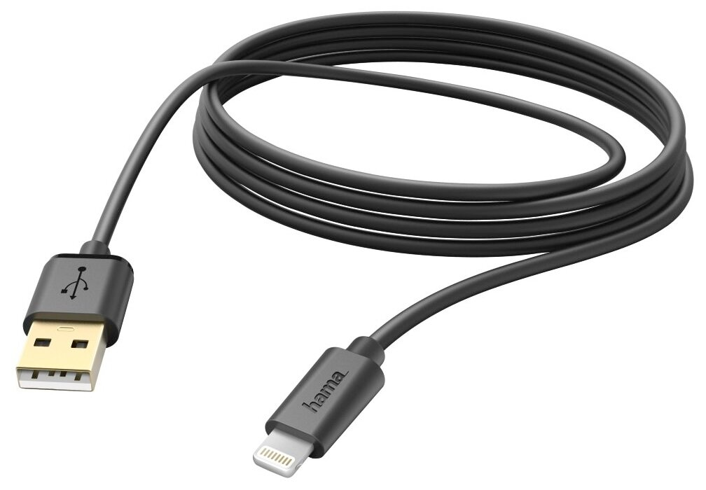 Kabel HAMA USB - Lightning (wtyk - wtyk) 3m Czarny