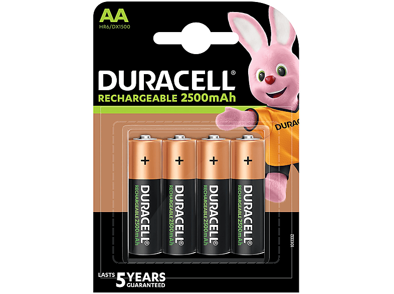 Batterie Ricaricabili AA Duracell Stilo NiMH 2500mAh 4 pz