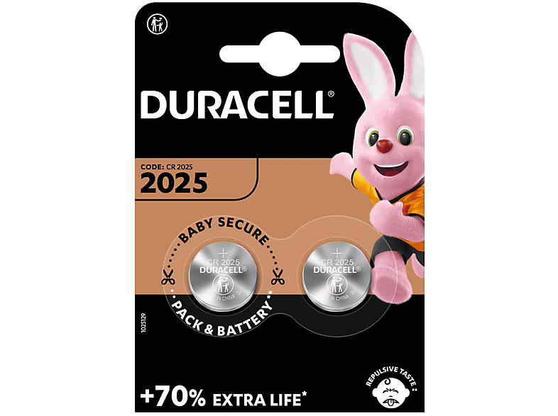Batteria Bottone Duracell Litio Cr2025 3v 2 PZ