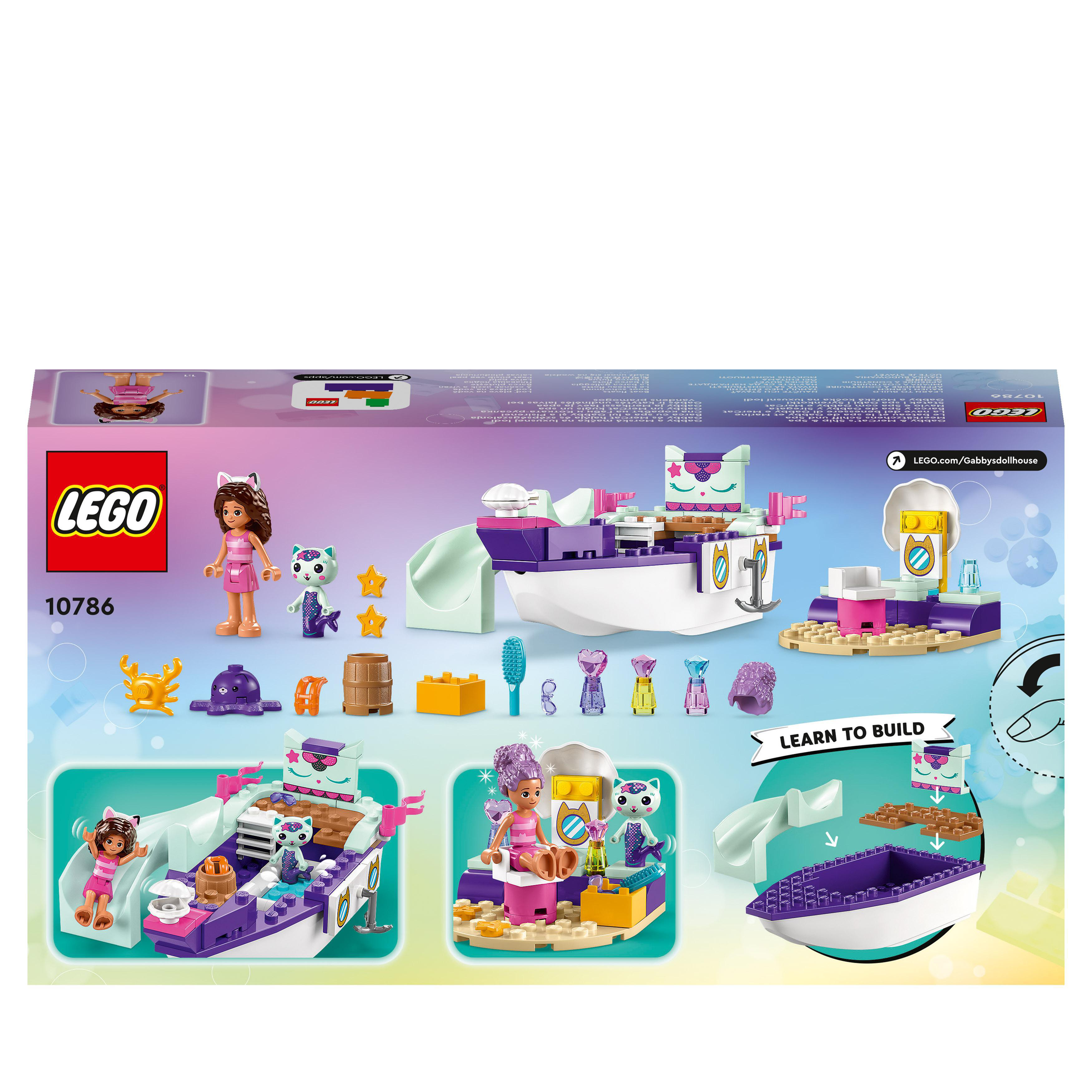 Gabby\'s Spa Schiff Dollhouse Meerkätzchens 10786 und LEGO Bausatz, Mehrfarbig