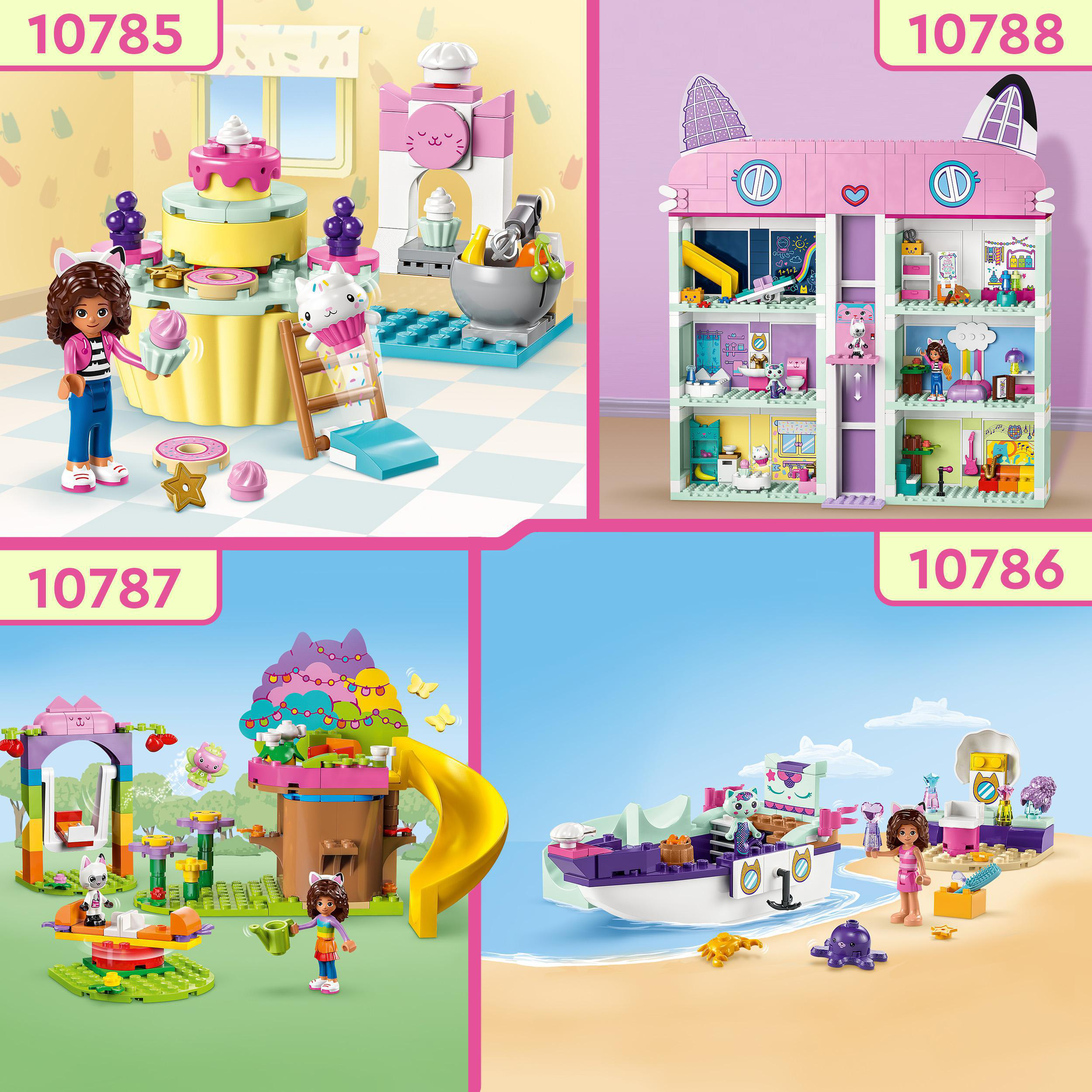 LEGO Gabby\'s Dollhouse 10786 Meerkätzchens Bausatz, Mehrfarbig Spa und Schiff