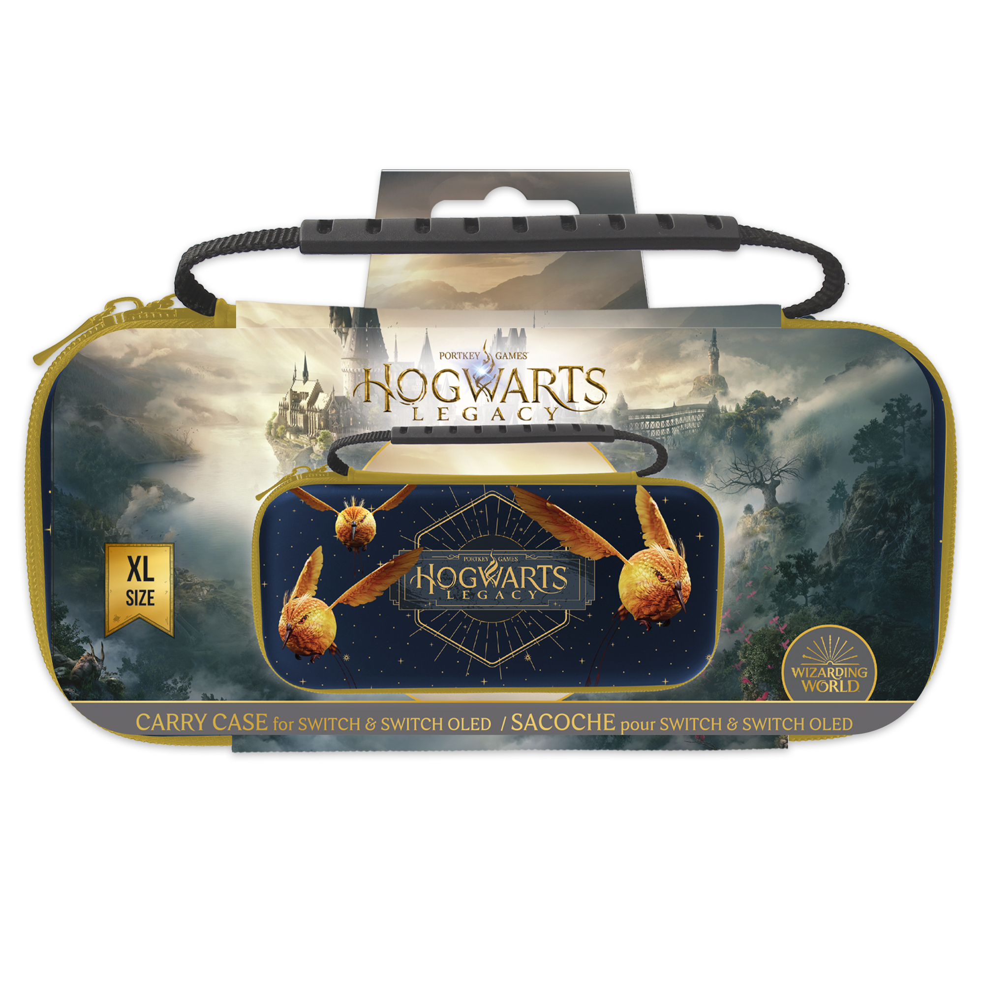 Eine Tragetasche für Switch & Switch OLED mit Hogwarts Legacy-Design.